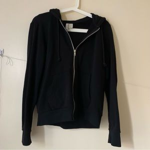 Plain H&M Black Zip Up Hoodie